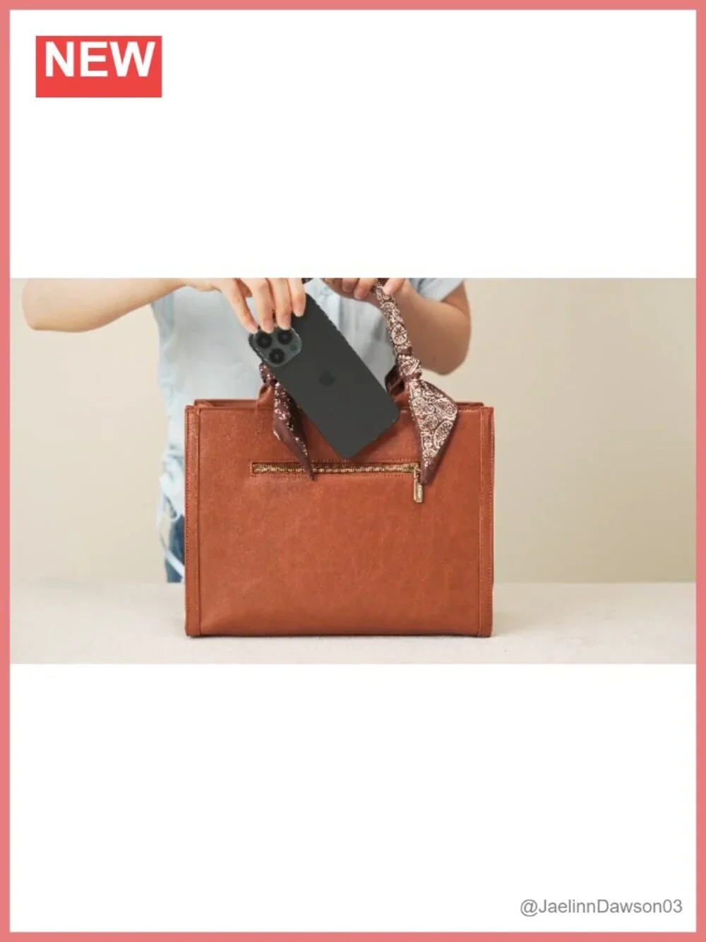 Women's Waterproof PU Leather Tote Satchel Handbag with Detachable Silk Scarf